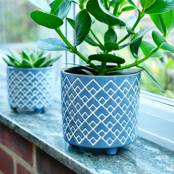 Burgon & Ball - Bilbao Blue Glazed Pot - Large